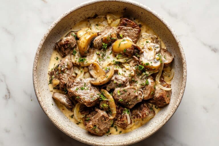 Creamy Chicken Livers with Sautéed Onion Recipe