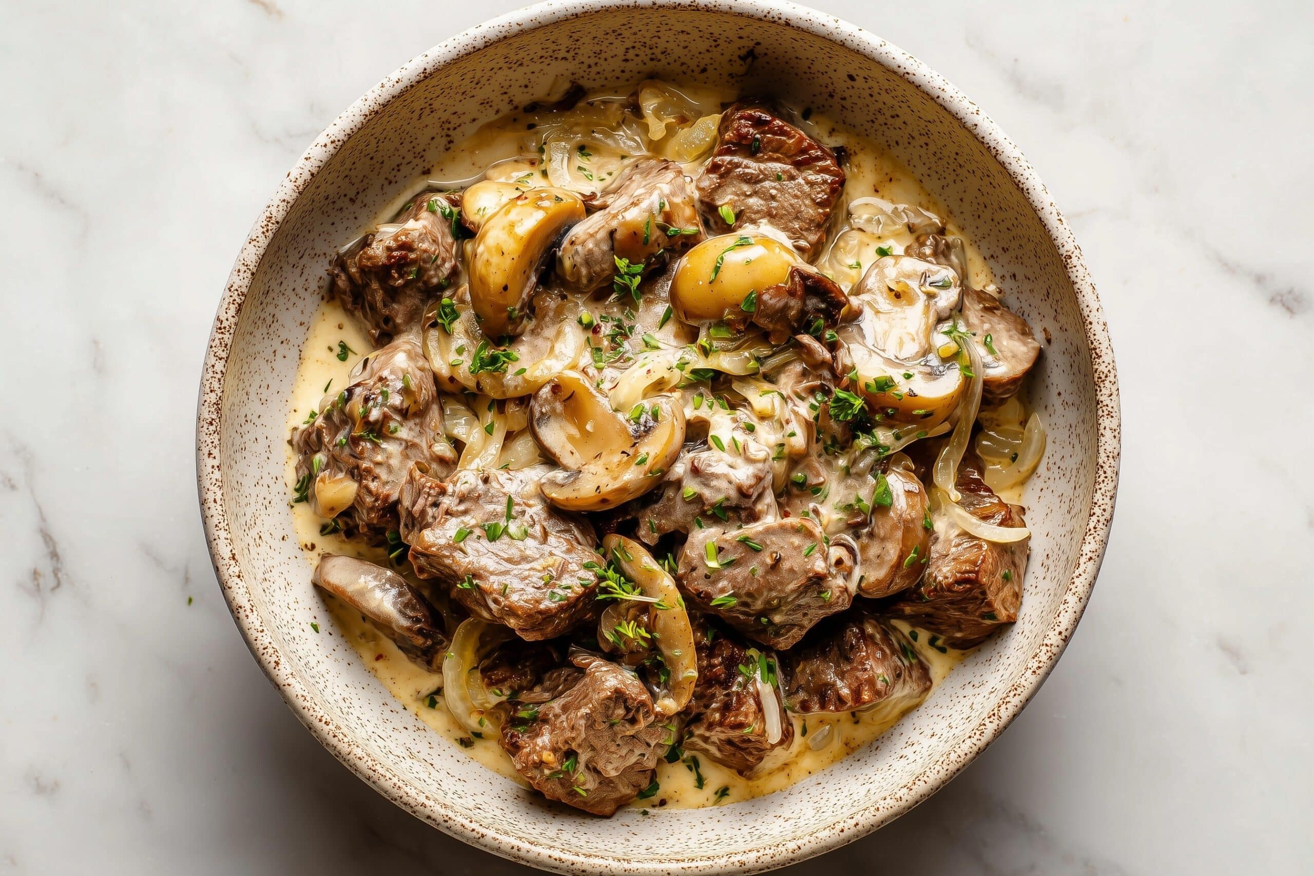 Creamy Chicken Livers with Sautéed Onion Recipe - Recipe Image