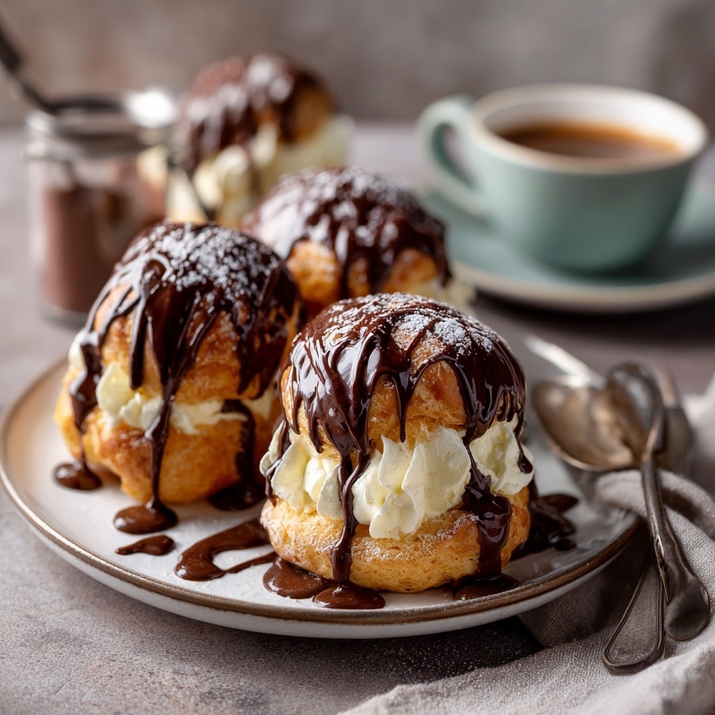 Vanilla Profiteroles in Chocolate Cream Recipe - Recipe Image