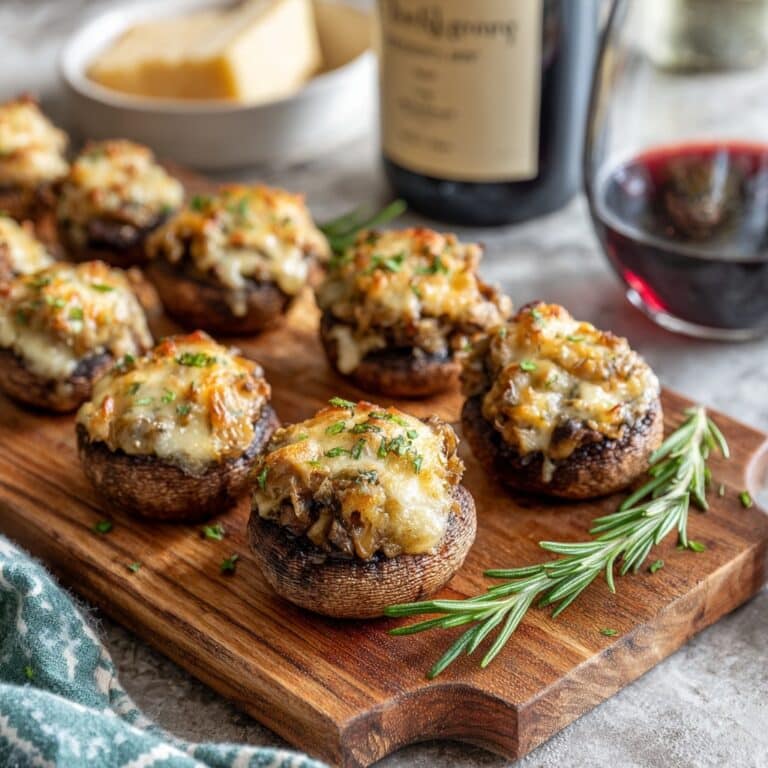 Caramelized Onion & Gruyère Stuffed Mushrooms Recipe