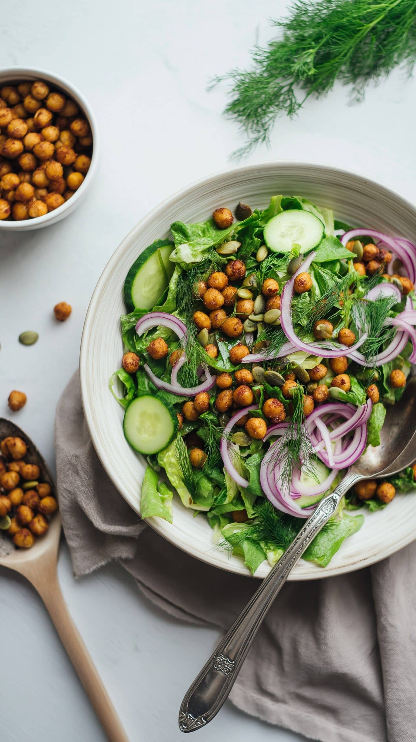 Spinach with Chickpeas, Pine Nuts & Raisins Recipe - Recipe Image