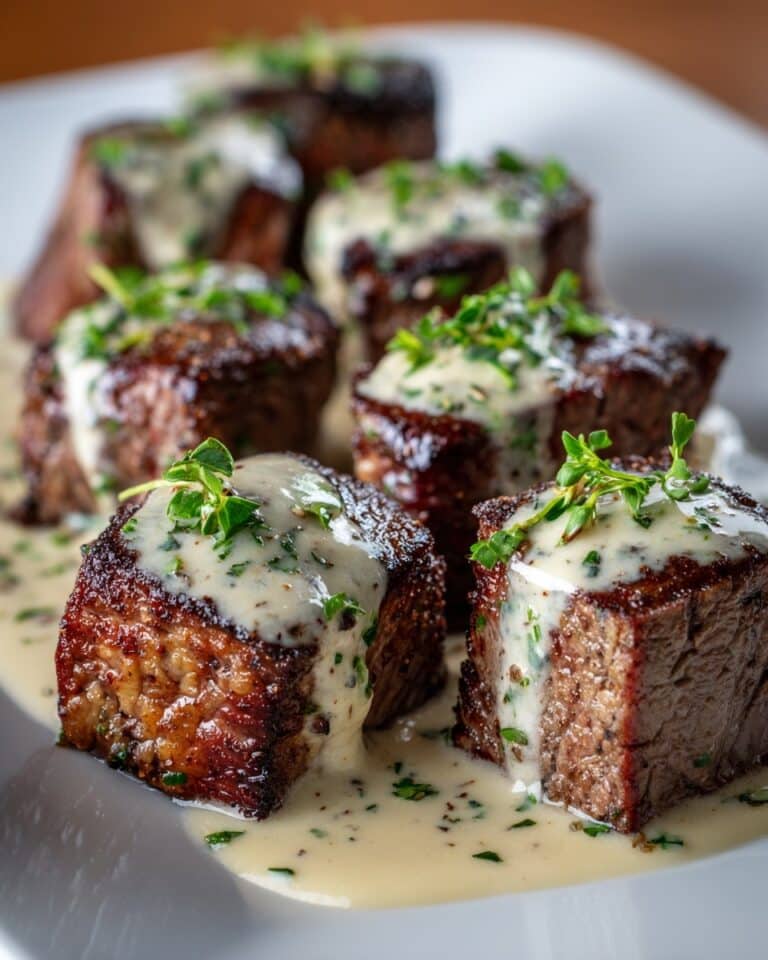 Easy Garlic Butter Steak Bites with a Rich Parmesan Cream Sauce Recipe
