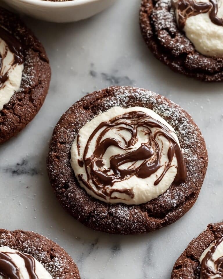 Rich Hot Chocolate Cookies with Marshmallow Swirl Recipe