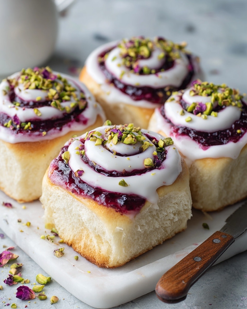 Edd Kimber’s Raspberry and Rose Cheesecake Buns Recipe - Recipe Image