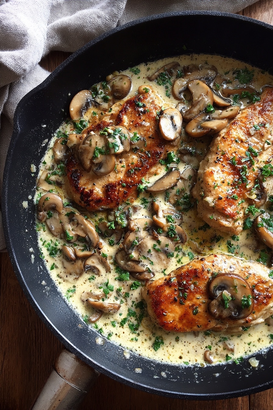 Creamy Chicken and Mushrooms Recipe - Recipe Image