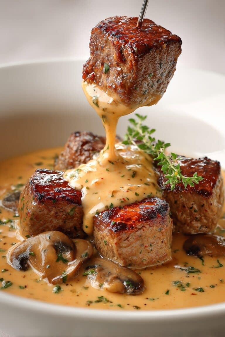 Beef Tenderloin Tips with Mushroom Gravy Recipe