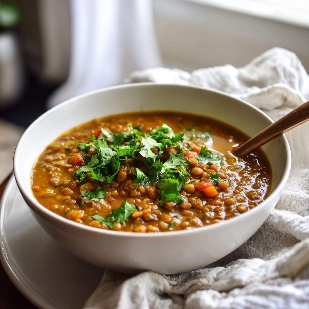 Hearty Lentil Soup with Lemon and Fresh Herbs Recipe - Recipe Image