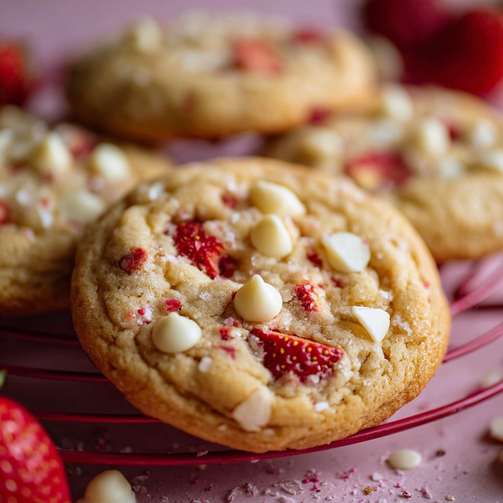 Irresistible Valentine’s Strawberry White Chocolate Cookies Recipe - Recipe Image