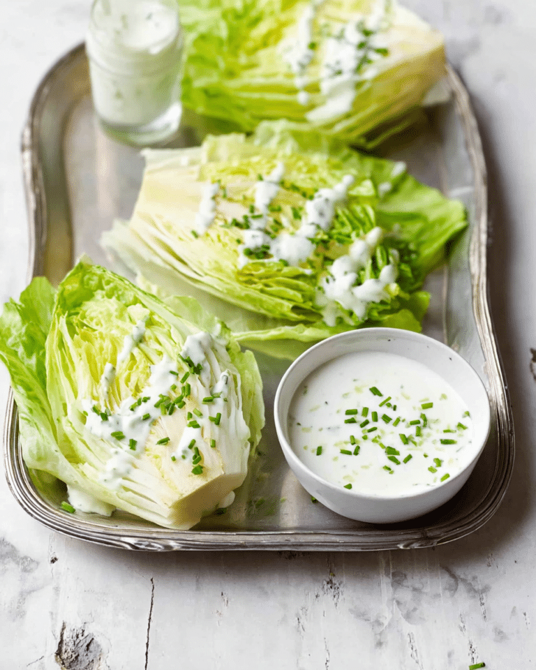 Iceberg Lettuce Wedges with Homemade Ranch Dressing Recipe
