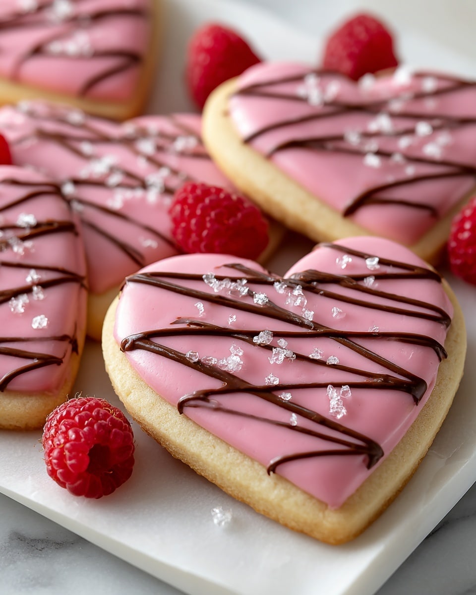 Raspberry Sugar Cookies with Chocolate Drizzle Recipe - Recipe Image