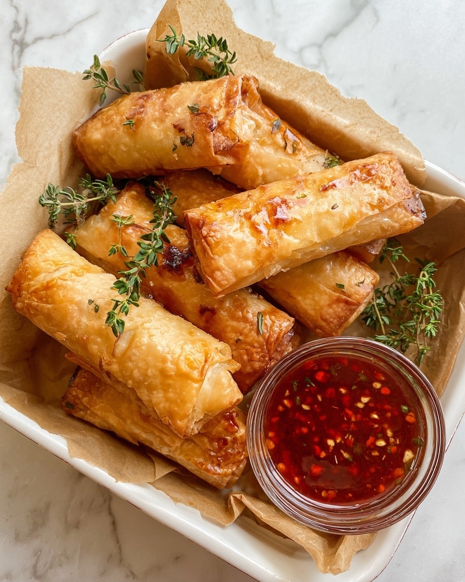 Crispy Baked Feta Rolls with Sweet Chili Dipping Sauce Recipe - Recipe Image