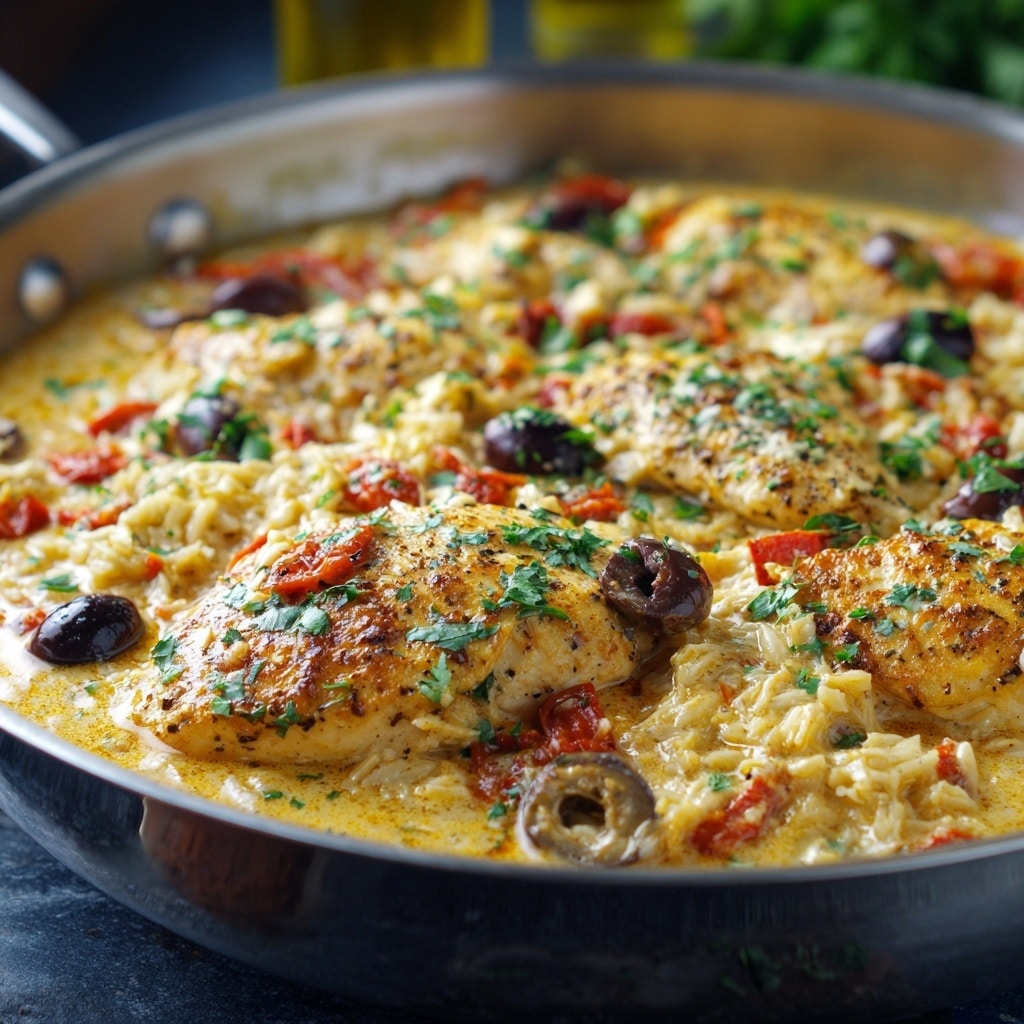 Creamy Mediterranean Chicken Skillet Recipe - Recipe Image