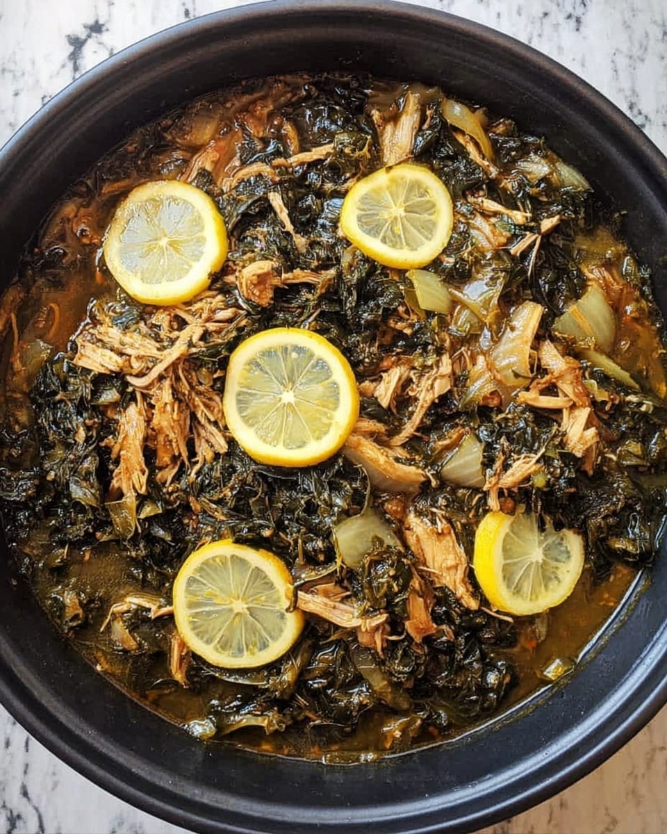 Molokhia with Roasted Onions and Lemon Recipe - Recipe Image