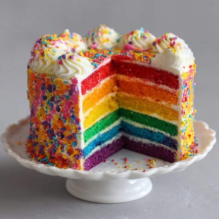 Vanilla Almond Rainbow Petal Cake Recipe