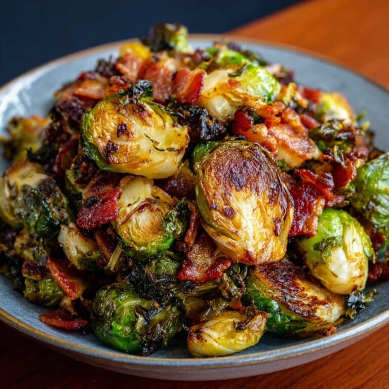 Roasted Brussels Sprouts with Crispy Turkey Bacon Recipe
