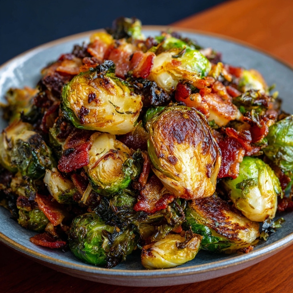 Roasted Brussels Sprouts with Crispy Turkey Bacon Recipe - Recipe Image
