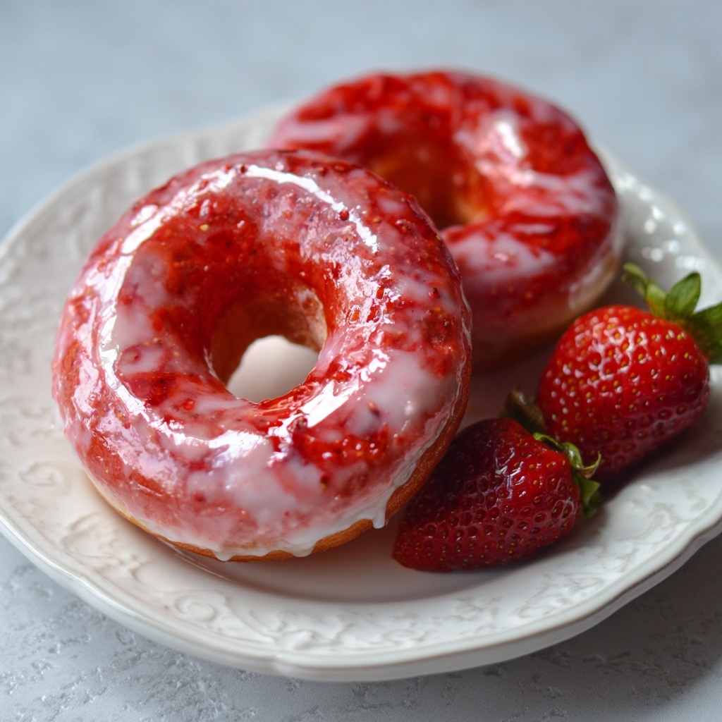 Strawberry Glazed Donuts Recipe - Recipe Image
