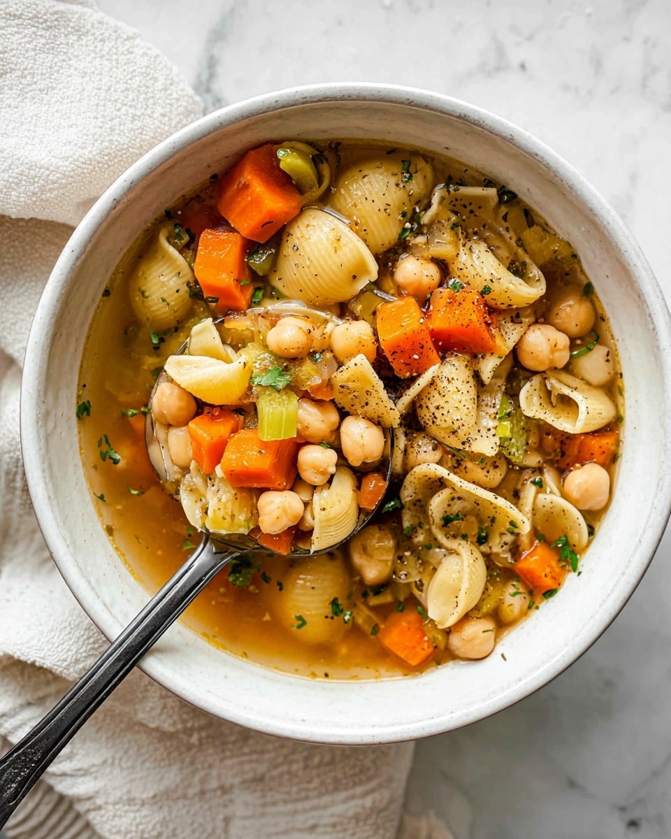 Vegan Chickpea Noodle Soup Recipe - Recipe Image
