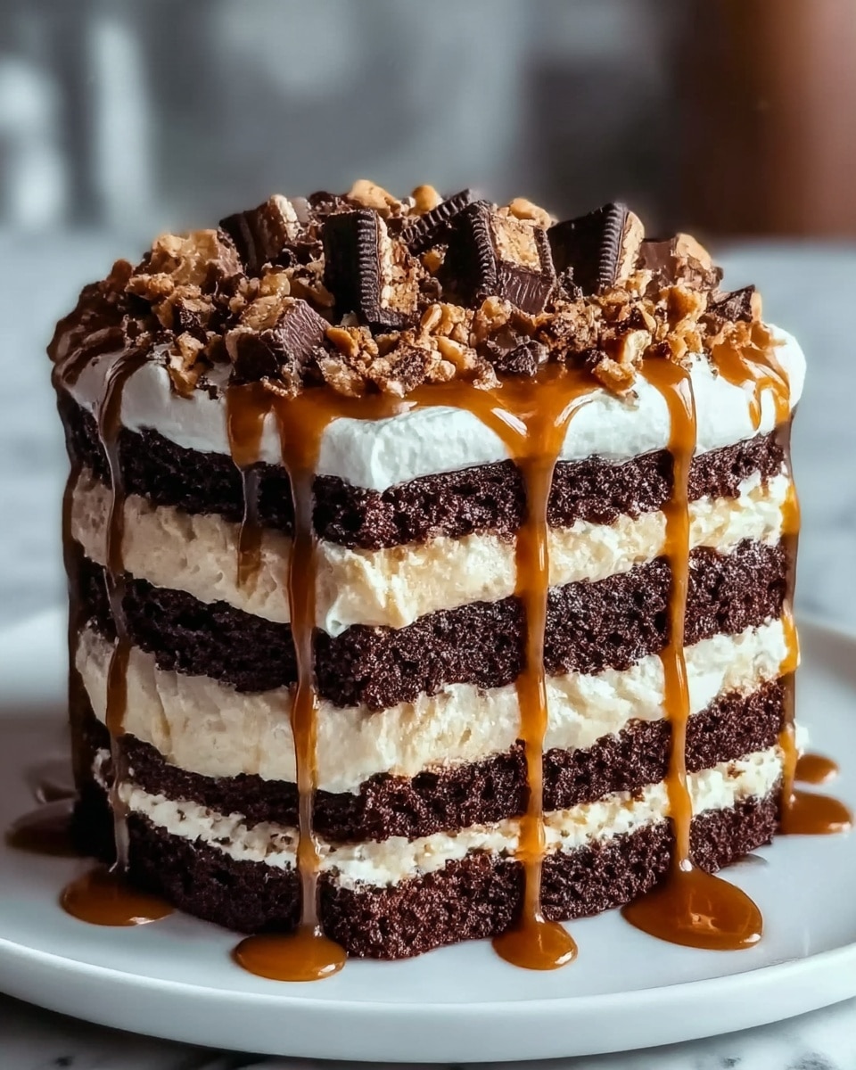 Irresistible Chocolate Caramel Toffee Crunch Cake Recipe - Recipe Image