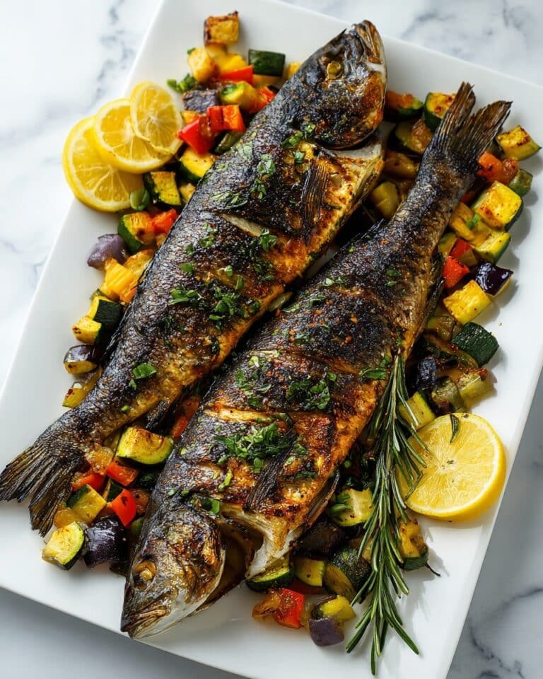 Oven-Roasted Whole Fish with Ginger, Bell Pepper, and Herb Marinade Recipe