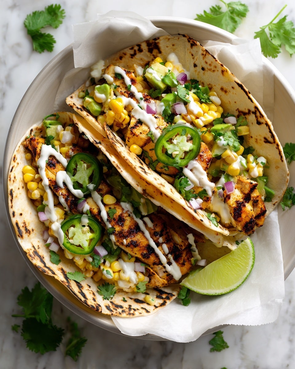 Crazy Good Street Corn Chicken Tacos Recipe - Recipe Image