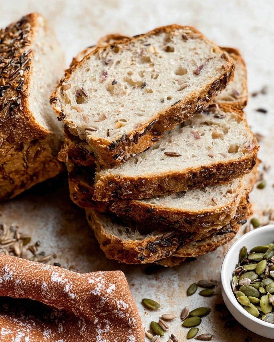 No Knead Seeded Oat Bread Recipe - Recipe Image