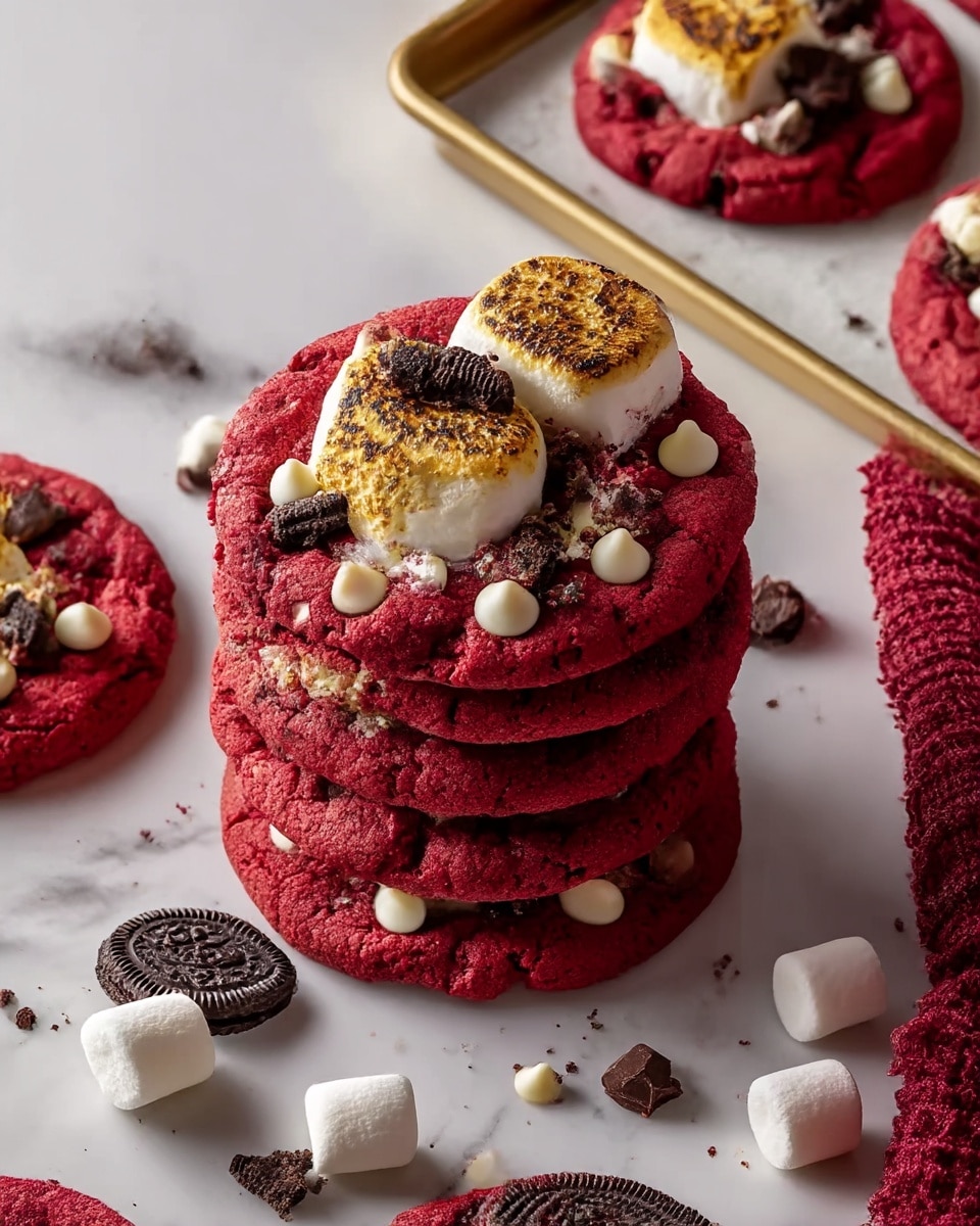 Classic Red Velvet S'mores Cookies Recipe - Recipe Image