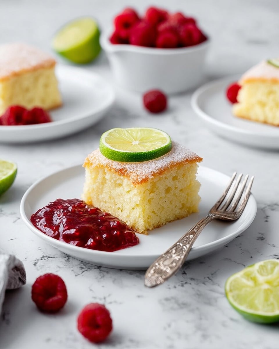 Raspberry-Lime Rickey Cake Recipe - Recipe Image