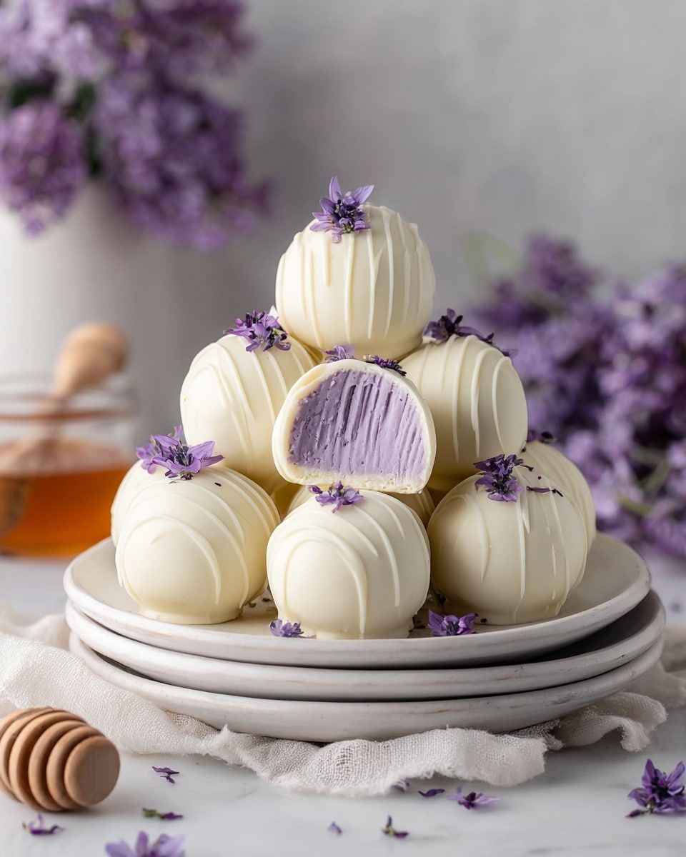 Honey Lavender White Chocolate Truffles Recipe - Recipe Image