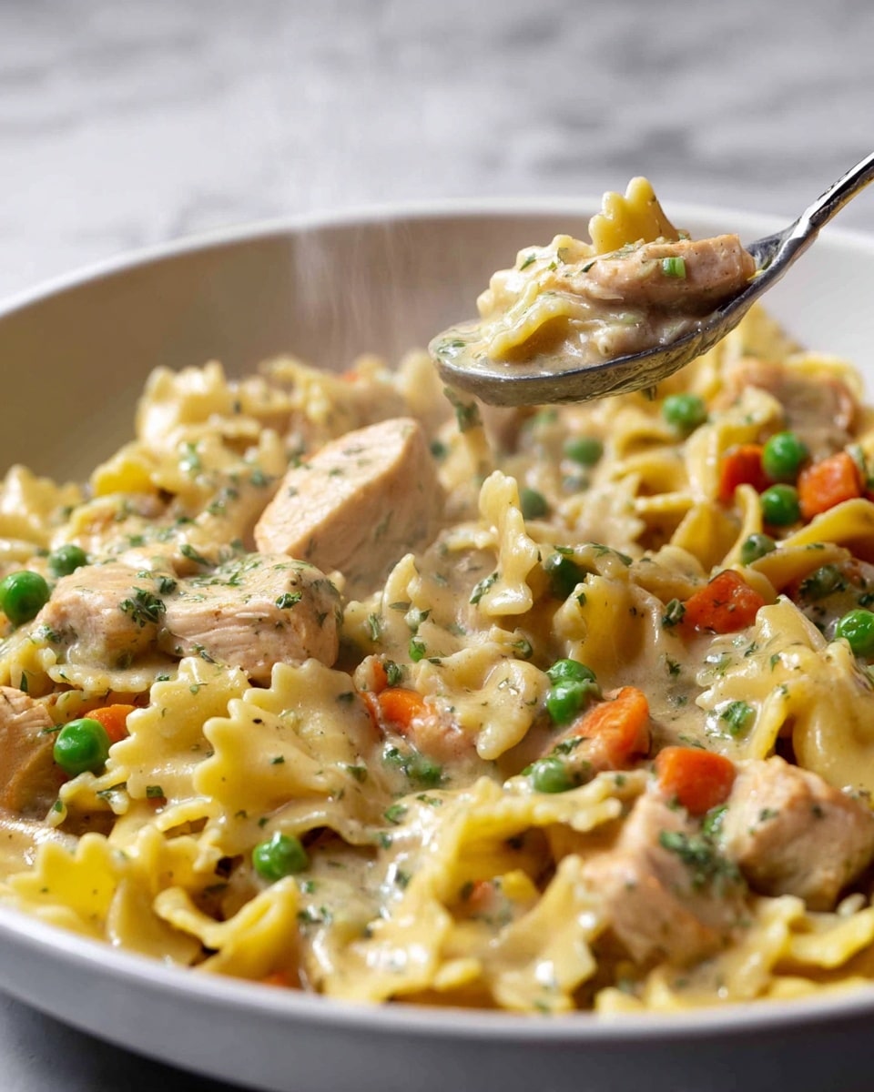 Quick Chicken Pot Pie Pasta Recipe - Recipe Image